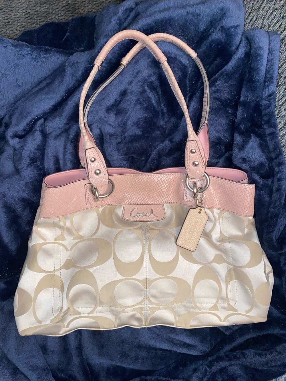 Coach Pink Penelope Signature Tote Bag